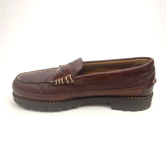 LL BEAN ALLAGASH Hand Sewn Bison Leather Penny Loafer 244478 men 7.5 EE main image 8